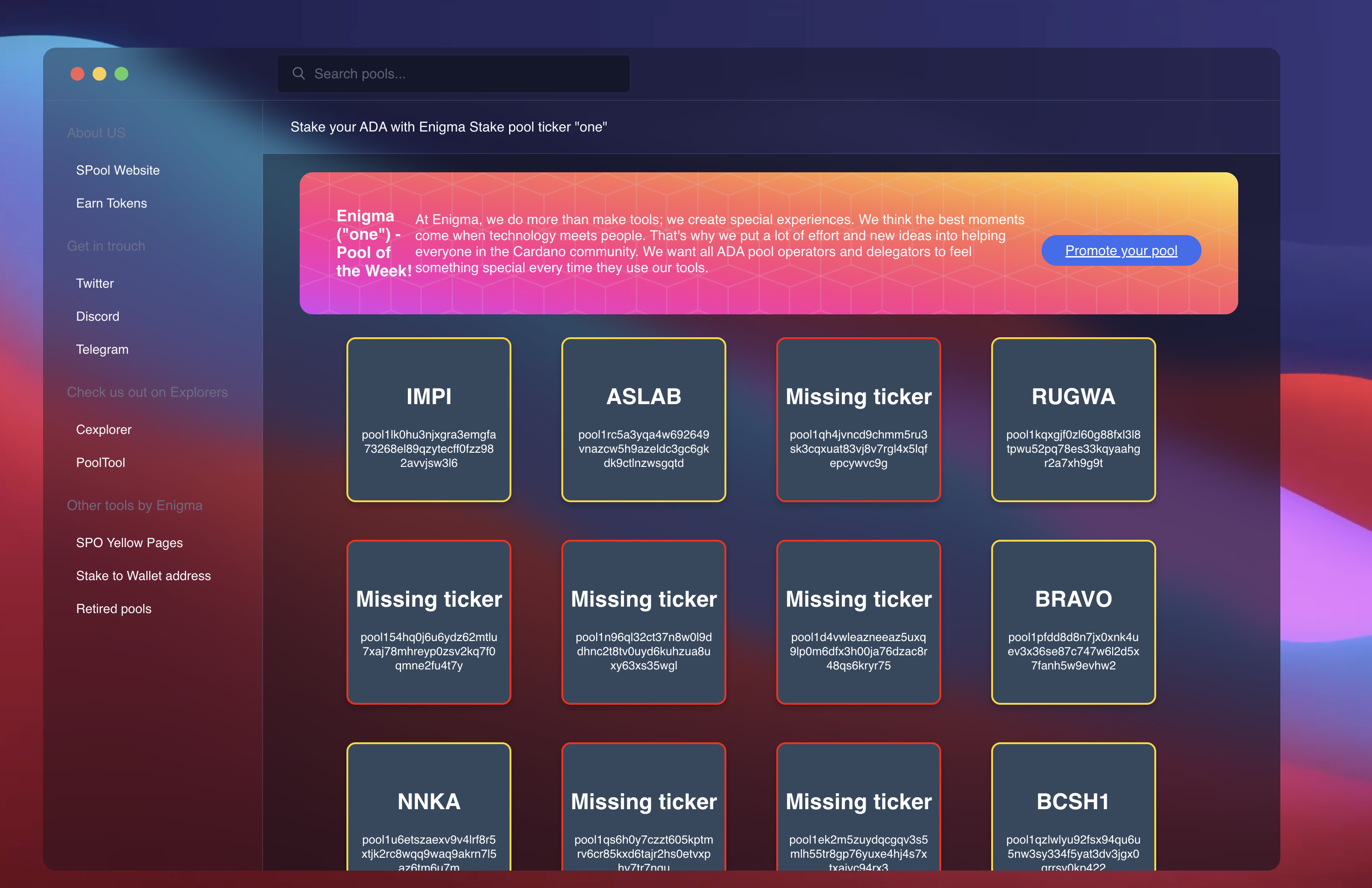Pool Info - Cardano stake pool monitoring dashboard preview